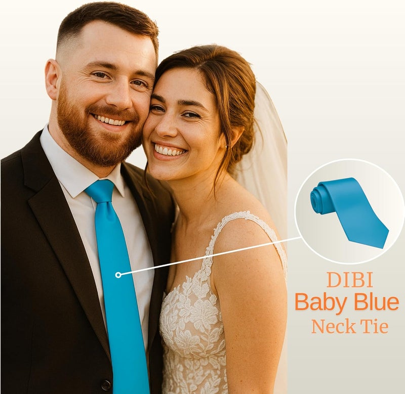 DIBI Solid Color Ties for Men, Formal Mens Ties, Neck Tie, Classic Tie for Boys Women Teens, Wedding Business Costume Necktie - Image 4